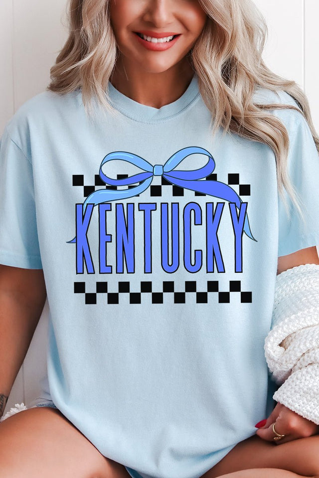 Bow Kentucky Check Comfort Colors Adult Ring - Spun Cotton Tee - Wholesale Accessory Market