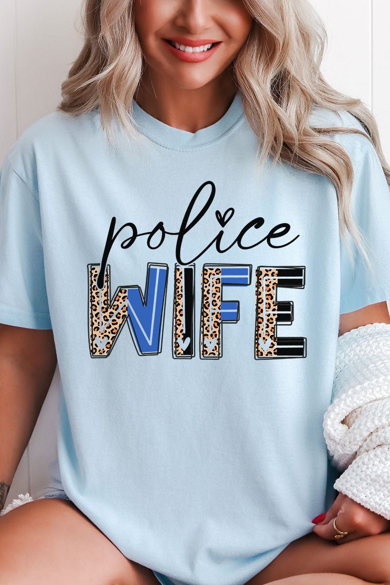 Police Wife Comfort Colors Adult Ring - Spun Cotton Tee - Wholesale Accessory Market