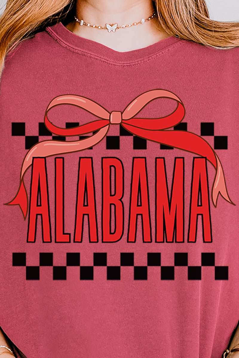 Bow Alabama Check Comfort Colors Adult Ring - Spun Cotton Tee - Wholesale Accessory Market