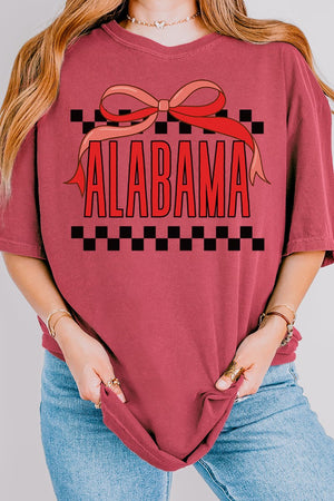 Bow Alabama Check Comfort Colors Adult Ring - Spun Cotton Tee - Wholesale Accessory Market