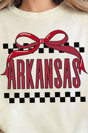 Bow Arkansas Check Comfort Colors Adult Ring - Spun Cotton Tee - Wholesale Accessory Market