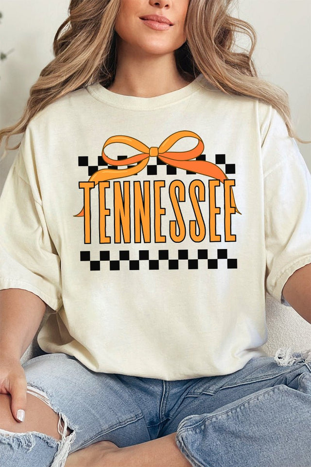 Bow Tennessee Check Comfort Colors Adult Ring - Spun Cotton Tee - Wholesale Accessory Market