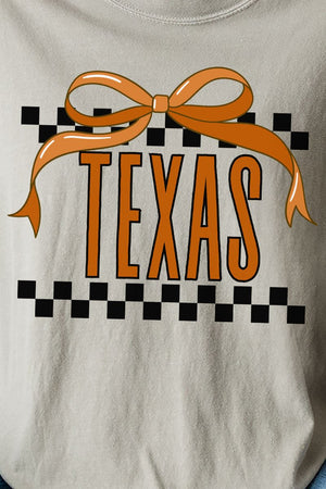 Bow Texas Check Comfort Colors Adult Ring - Spun Cotton Tee - Wholesale Accessory Market