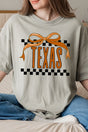 Bow Texas Check Comfort Colors Adult Ring - Spun Cotton Tee - Wholesale Accessory Market