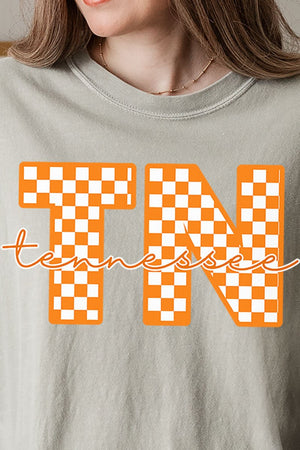 Tennessee Checkered Comfort Colors Adult Ring - Spun Cotton Tee - Wholesale Accessory Market