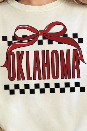 Bow Oklahoma Check Comfort Colors Adult Ring - Spun Cotton Tee - Wholesale Accessory Market