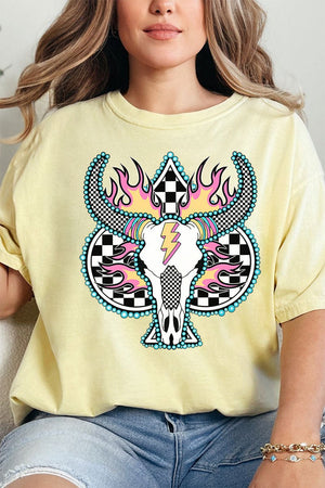 Spade Steer In Flames Comfort Colors Adult Ring - Spun Cotton Tee - Wholesale Accessory Market