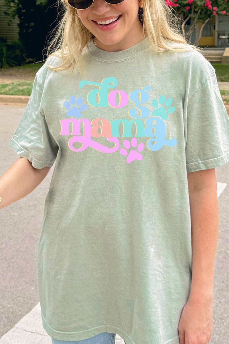 Pastel Dog Mama Comfort Colors Adult Ring - Spun Cotton Tee - Wholesale Accessory Market