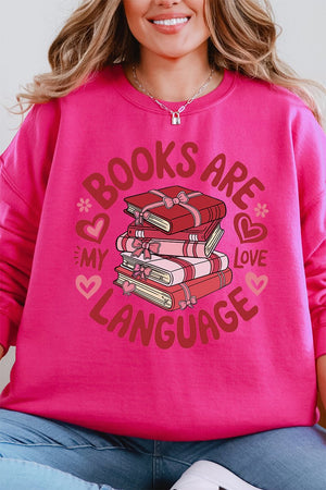 Books Are My Love Language Heavy - weight Crew Sweatshirt - Wholesale Accessory Market