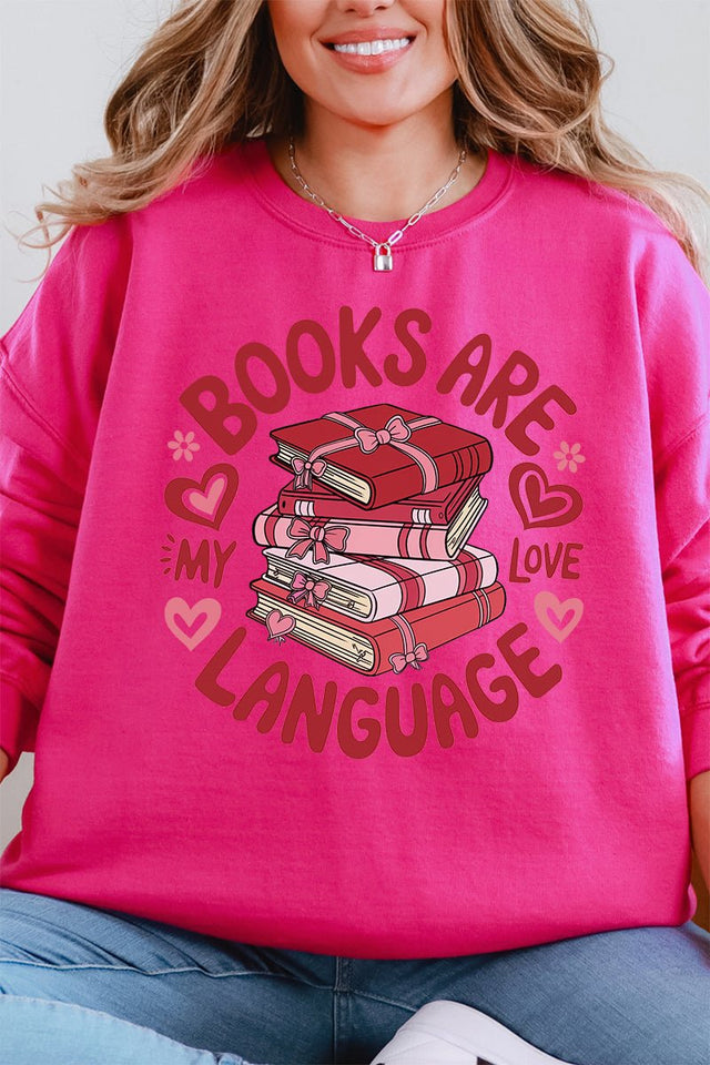 Books Are My Love Language Heavy - weight Crew Sweatshirt - Wholesale Accessory Market