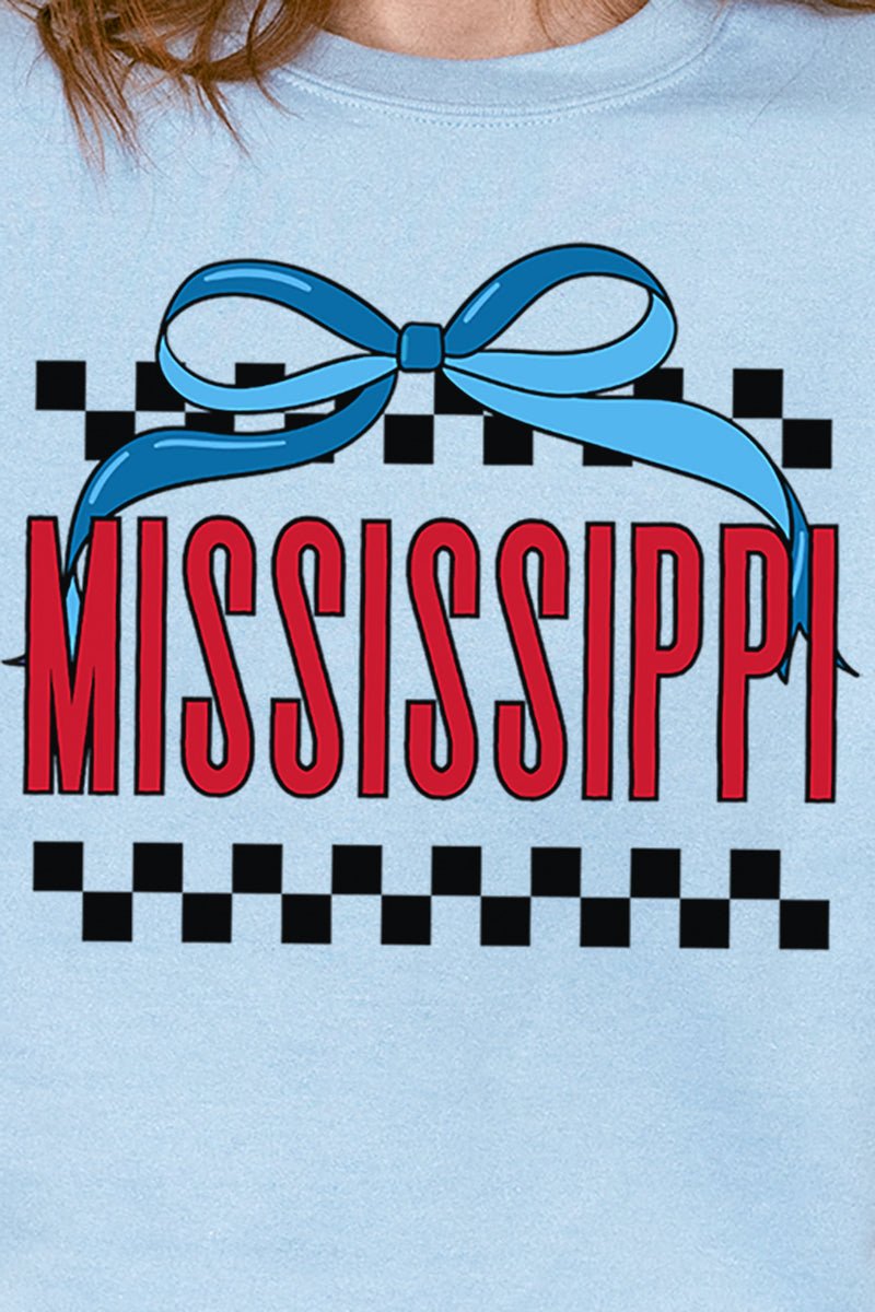 Bow Mississippi Check Heavy - weight Crew Sweatshirt - Wholesale Accessory Market