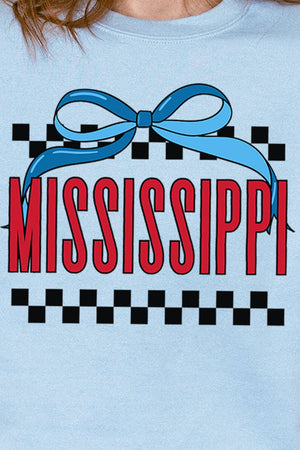 Bow Mississippi Check Heavy - weight Crew Sweatshirt - Wholesale Accessory Market