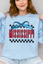 Bow Mississippi Check Heavy - weight Crew Sweatshirt - Wholesale Accessory Market