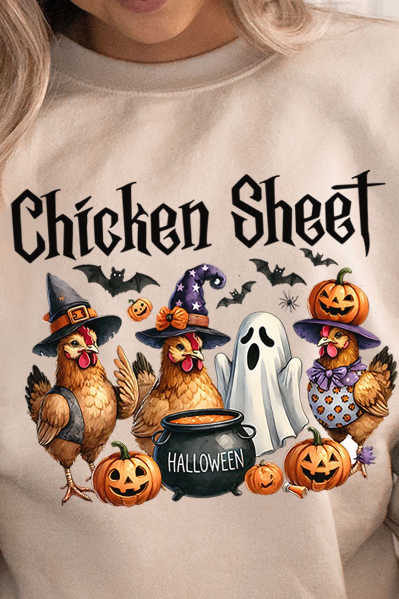 Chicken Sheet Halloween Heavy - weight Crew Sweatshirt - Wholesale Accessory Market