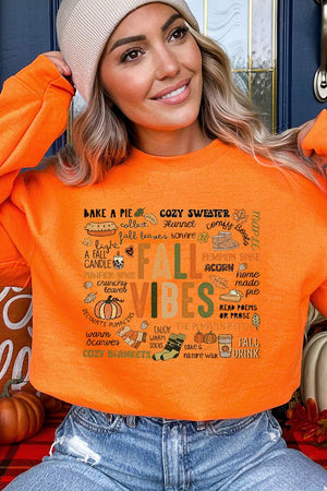 Cozy Fall Vibes Heavy - weight Crew Sweatshirt - Wholesale Accessory Market