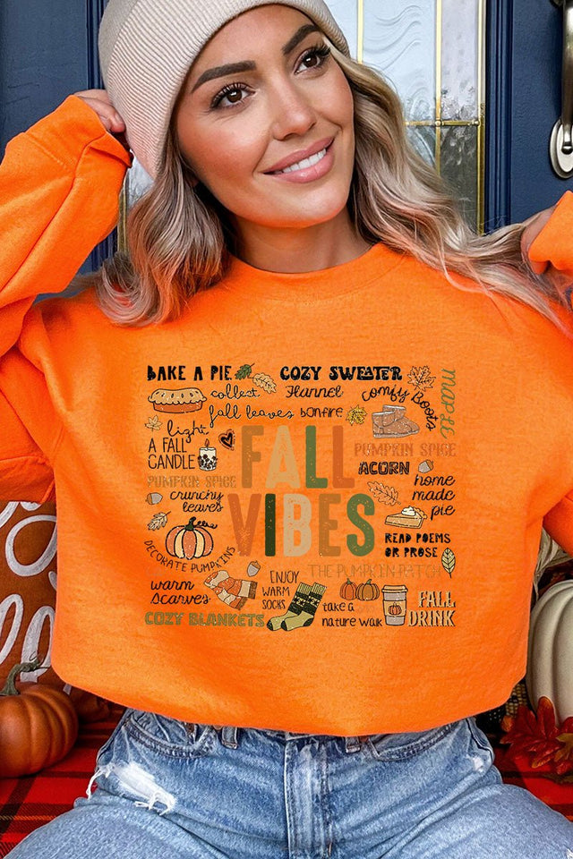 Cozy Fall Vibes Heavy - weight Crew Sweatshirt - Wholesale Accessory Market