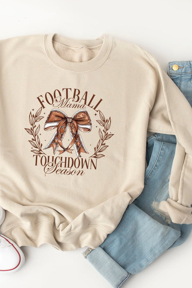 Football Mama Touchdown Season Heavy - weight Crew Sweatshirt - Wholesale Accessory Market