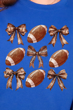 Footballs And Coquette Bows Heavy - weight Crew Sweatshirt - Wholesale Accessory Market