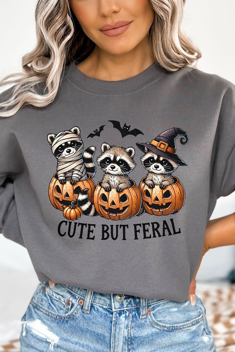 Halloween Cute But Feral Heavy - weight Crew Sweatshirt - Wholesale Accessory Market