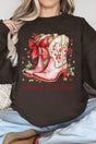 Howdy Christmas Coquette Boots Heavy - weight Crew Sweatshirt - Wholesale Accessory Market