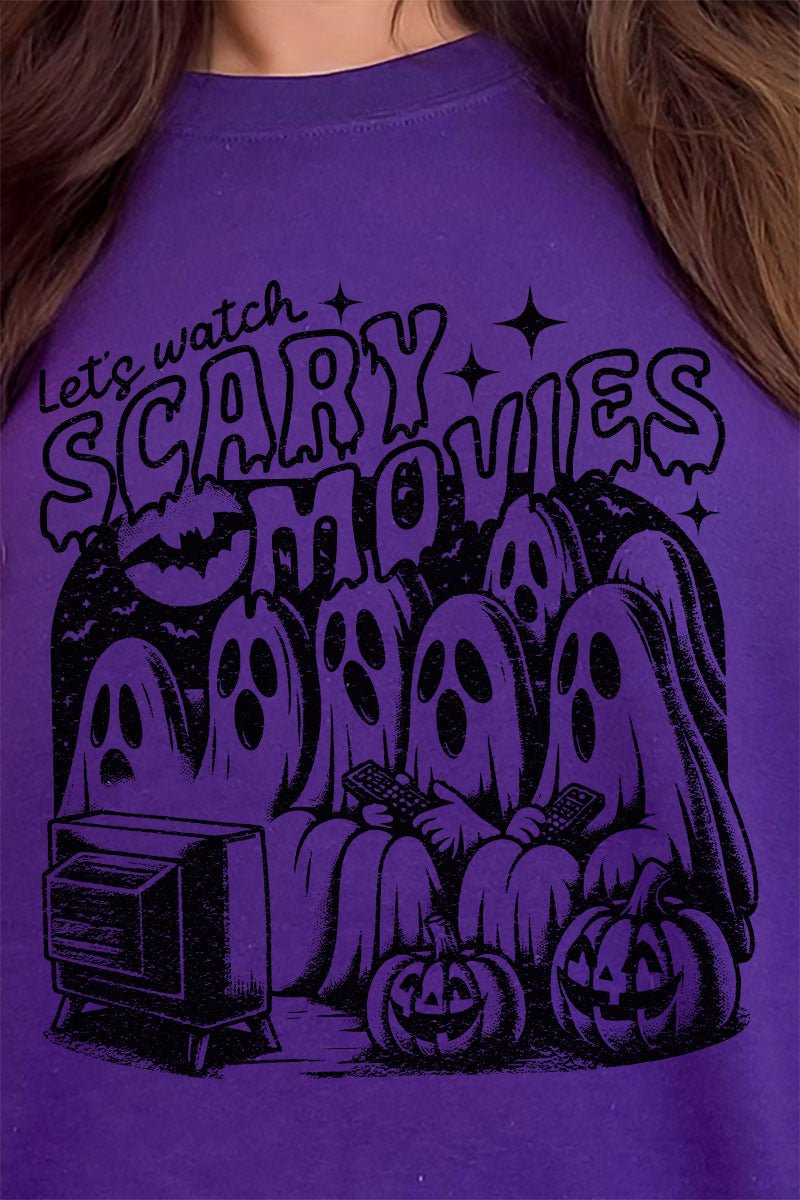 Let's Watch Scary Movies Heavy - weight Crew Sweatshirt - Wholesale Accessory Market