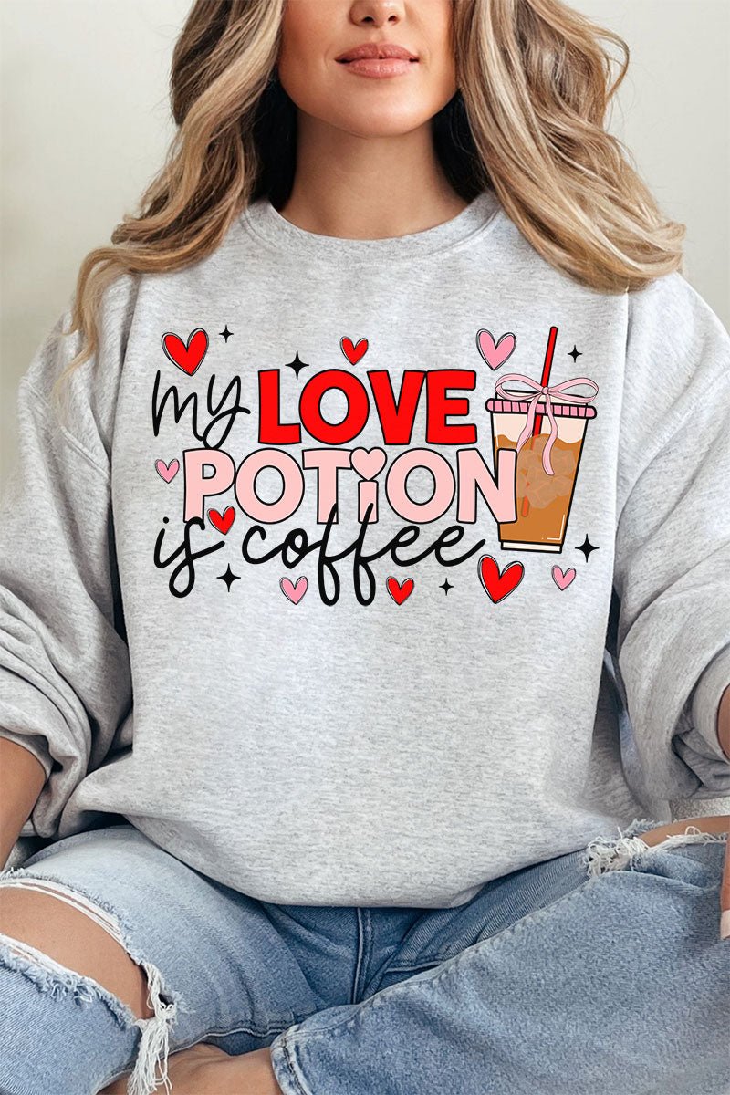 Love Potion Is Coffee Heavy - weight Crew Sweatshirt - Wholesale Accessory Market