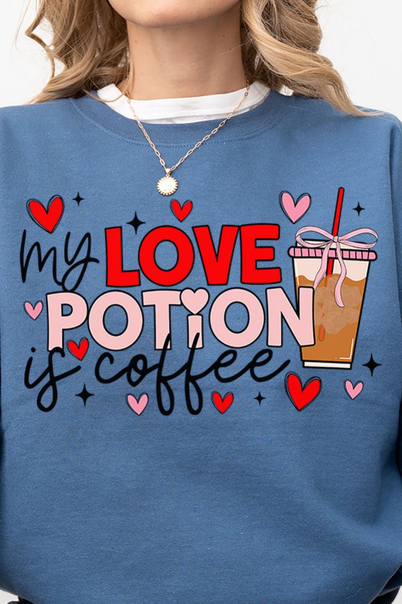 Love Potion Is Coffee Heavy - weight Crew Sweatshirt - Wholesale Accessory Market