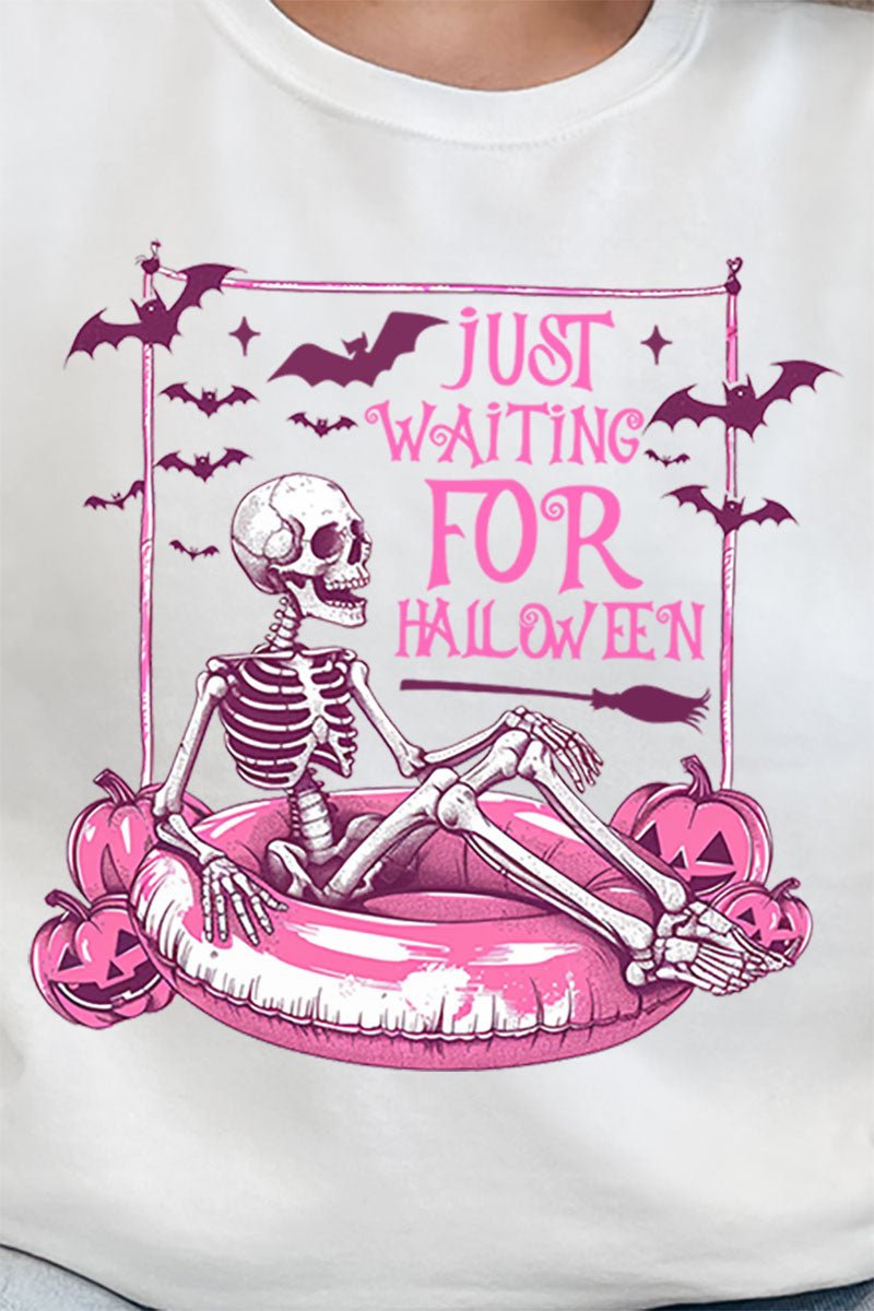 Pink Just Waiting For Halloween Heavy - weight Crew Sweatshirt - Wholesale Accessory Market