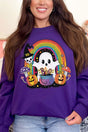 Rainbow Colorful Boo Heavy - weight Crew Sweatshirt - Wholesale Accessory Market