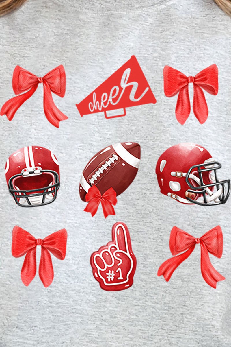 Red Blitz And Bows Heavy - weight Crew Sweatshirt - Wholesale Accessory Market