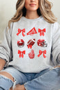 Red Blitz And Bows Heavy - weight Crew Sweatshirt - Wholesale Accessory Market