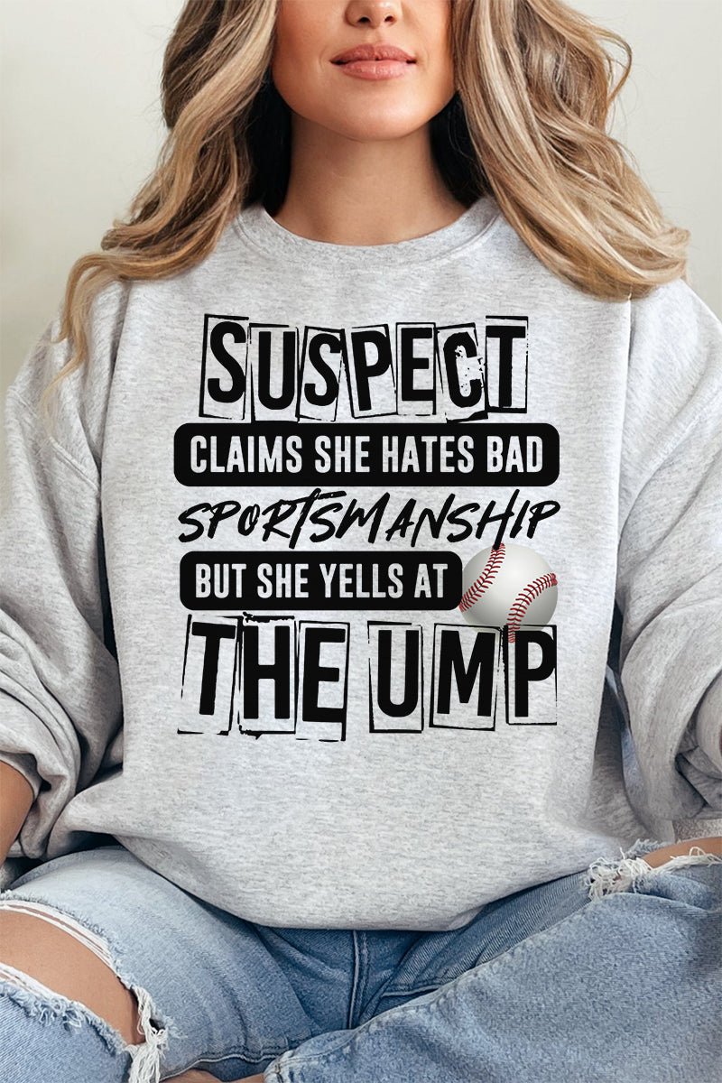 Suspect Yells At The Ump Heavy - weight Crew Sweatshirt - Wholesale Accessory Market