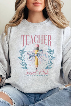 Teacher Social Club Heavy - weight Crew Sweatshirt - Wholesale Accessory Market