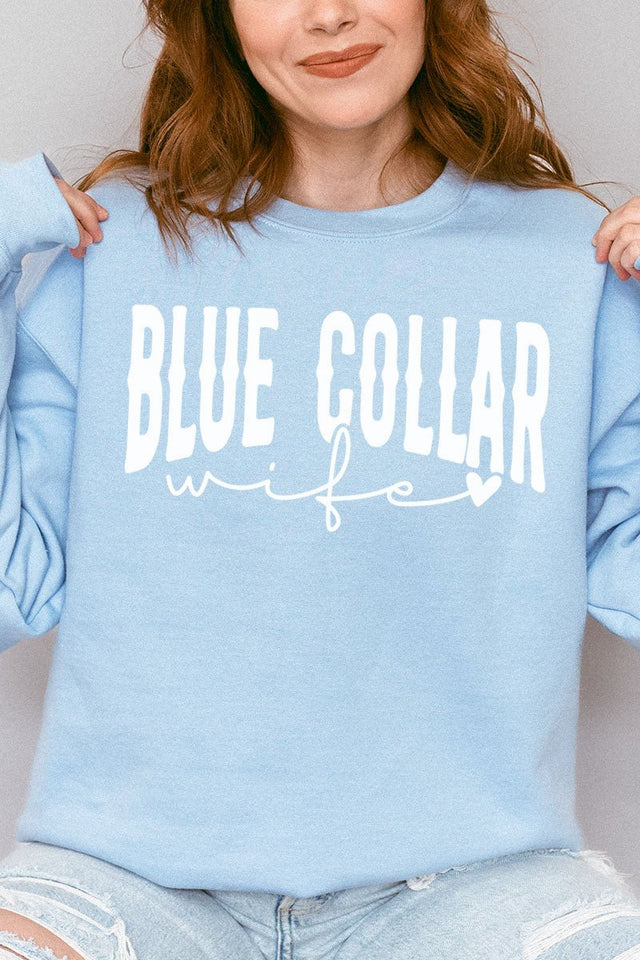 Blue Collar Wife Heavy - weight Crew Sweatshirt - Wholesale Accessory Market