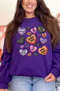 Halloween Candy Hearts Transfer Heavy - weight Crew Sweatshirt - Wholesale Accessory Market