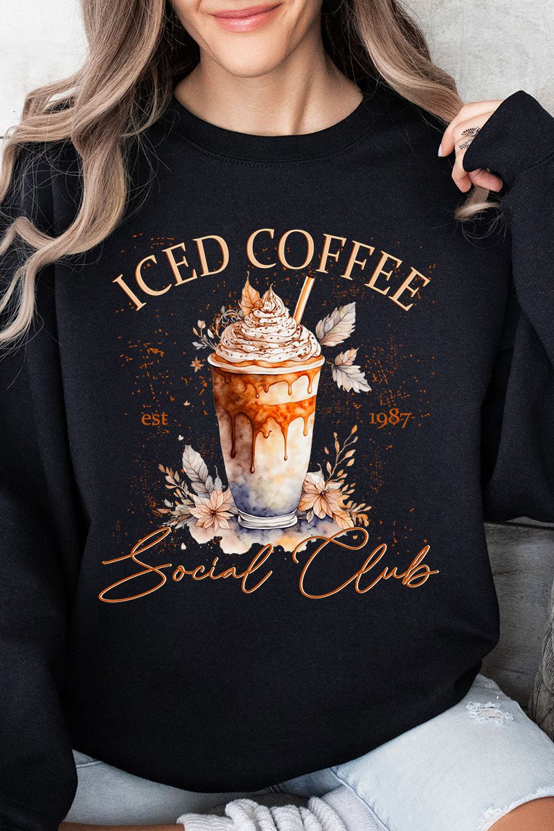 Iced Coffee Social Club Heavy - weight Crew Sweatshirt - Wholesale Accessory Market