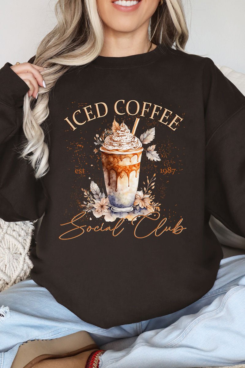 Iced Coffee Social Club Heavy - weight Crew Sweatshirt - Wholesale Accessory Market