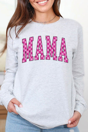 Pink Checkered Mama Unisex Dri - Power Long - Sleeve 50/50 Tee - Wholesale Accessory Market