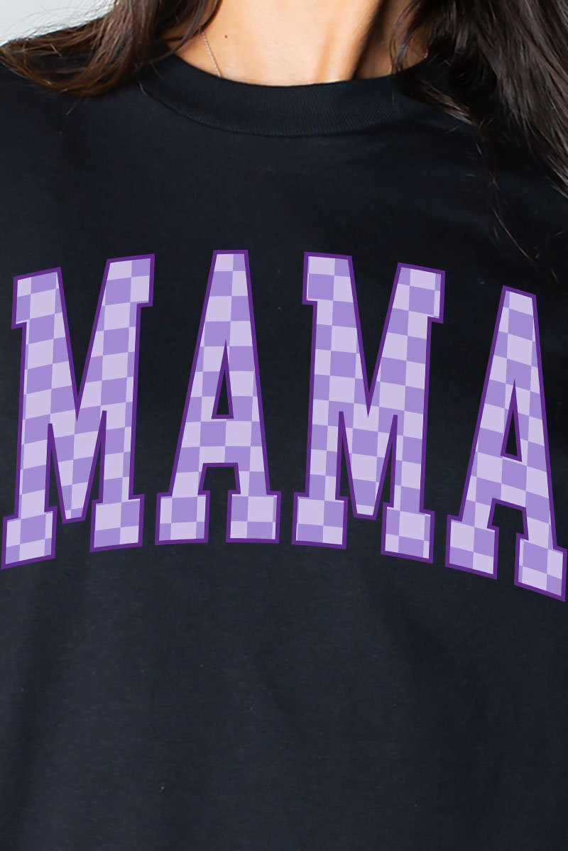 Purple Checkered Mama Unisex Dri - Power Long - Sleeve 50/50 Tee - Wholesale Accessory Market