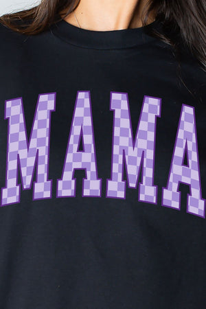 Purple Checkered Mama Unisex Dri - Power Long - Sleeve 50/50 Tee - Wholesale Accessory Market