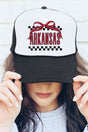 Bow Arkansas Check Otto Black with White Foam Front Trucker Hat - Wholesale Accessory Market