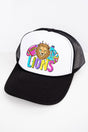 Bright Lions Colorful Otto Black with White Foam Front Trucker Hat - Wholesale Accessory Market