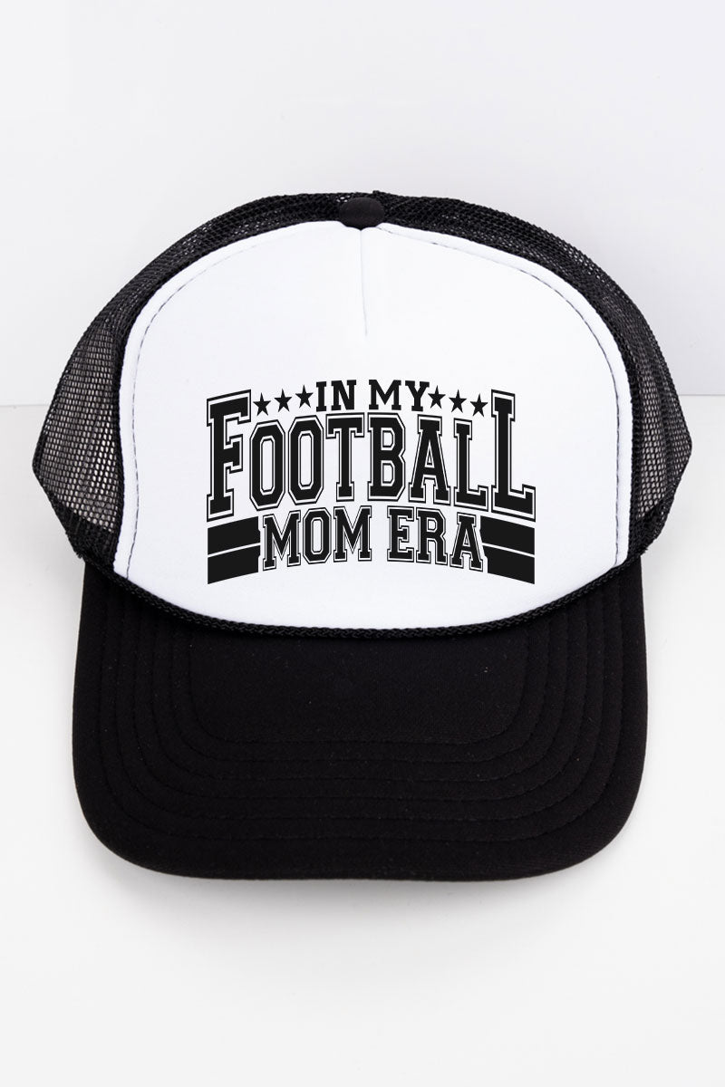 In My Football Mom Era Otto Black with White Foam Front Trucker Hat - Wholesale Accessory Market