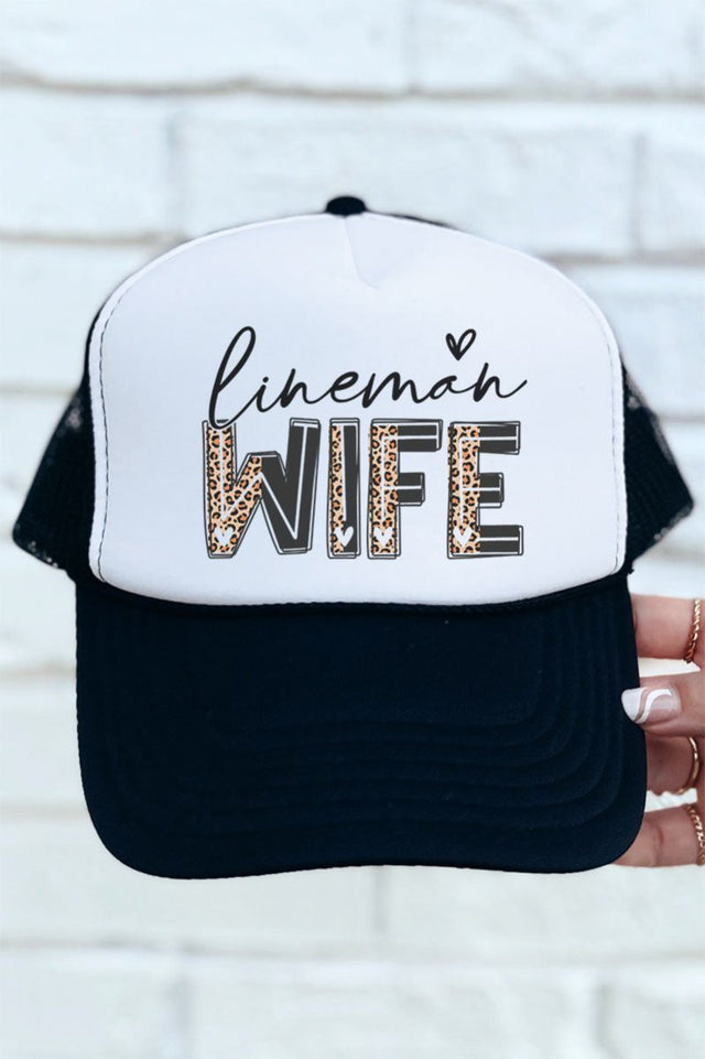 Lineman Wife Otto Black with White Foam Front High Crown Trucker Hat - Wholesale Accessory Market