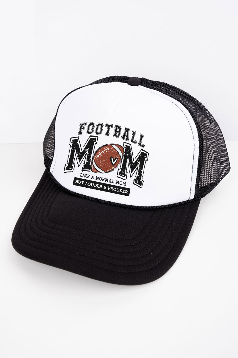 Louder And Prouder Football Mom Otto Black with White Foam Front Trucker Hat - Wholesale Accessory Market