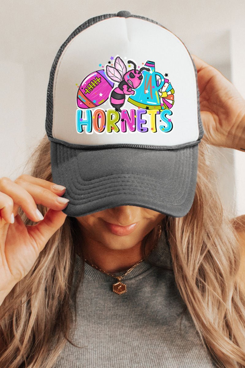 Bright Hornets Colorful Otto Charcoal Gray with White Foam Front Trucker Hat - Wholesale Accessory Market