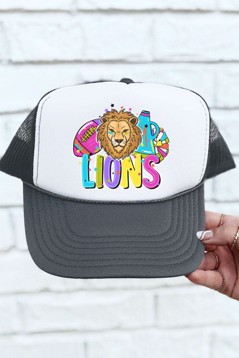 Bright Lions Colorful Otto Charcoal Gray with White Foam Front Trucker Hat - Wholesale Accessory Market