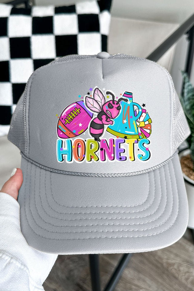 Bright Hornets Colorful Otto Gray Foam Front Trucker Hat - Wholesale Accessory Market