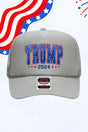 Faux Sequin Trump 2024 Transfer Otto Gray Foam Front Trucker Hat - Wholesale Accessory Market