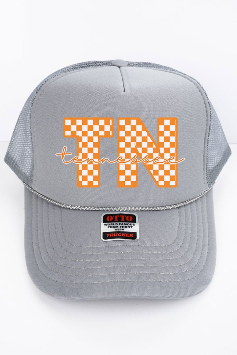 Tennessee Checkered Otto Gray Foam Front Trucker Hat - Wholesale Accessory Market